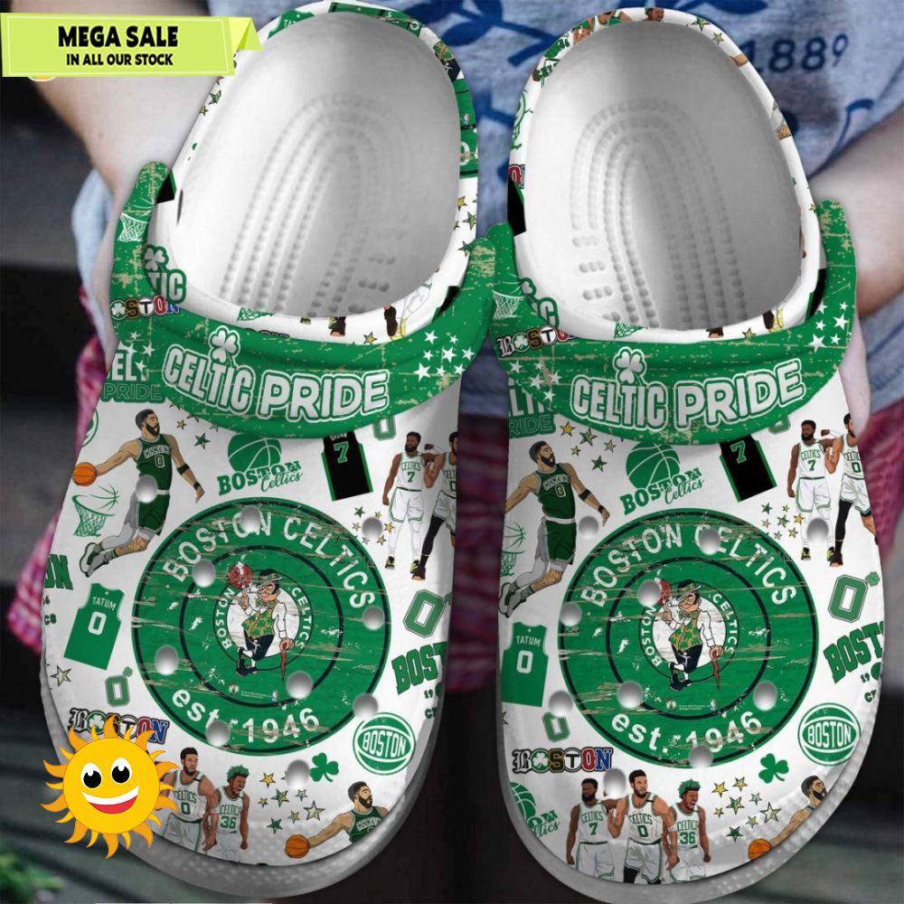 Boston Celtics NBA Sport Edition One Premium Comfortable Crocs Clogs Shoes Team 365crocsjpg