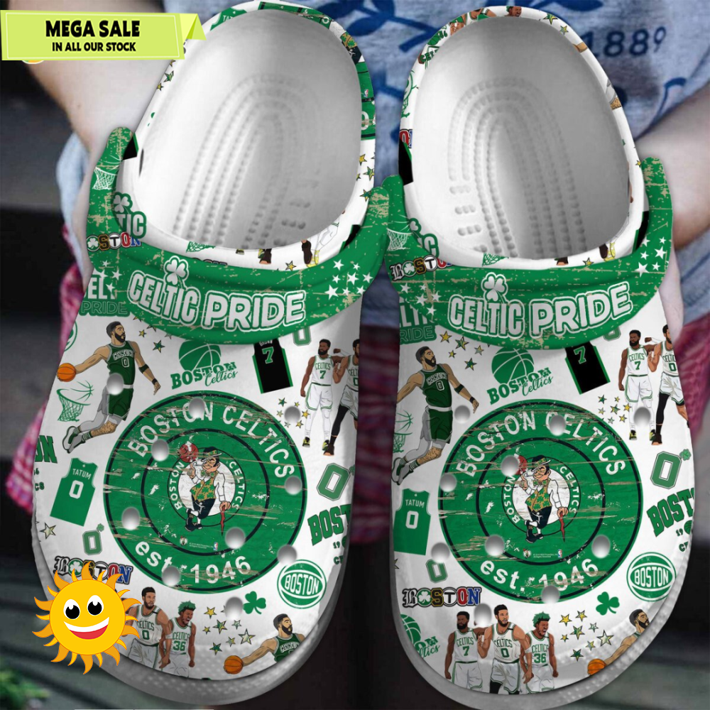Boston Celtics NBA Sport Premium Comfortable Clogs Crocs Shoes One 365crocsjpg