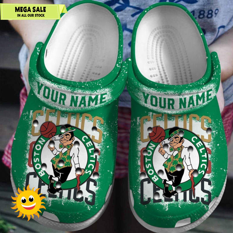 Boston Celtics NBA Sport Themed Comfortable Crocs Clog Shoe Style 365crocsjpg