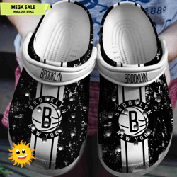 brooklyn nets basketball club design comfortable crocs clog footwear style, custom crocs