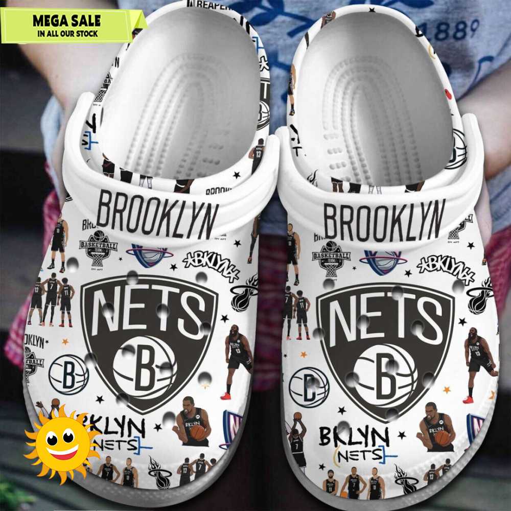 Brooklyn Nets NBA Basketball Inspired Comfortable Unique Clog Shoe Edition  365crocsjpg