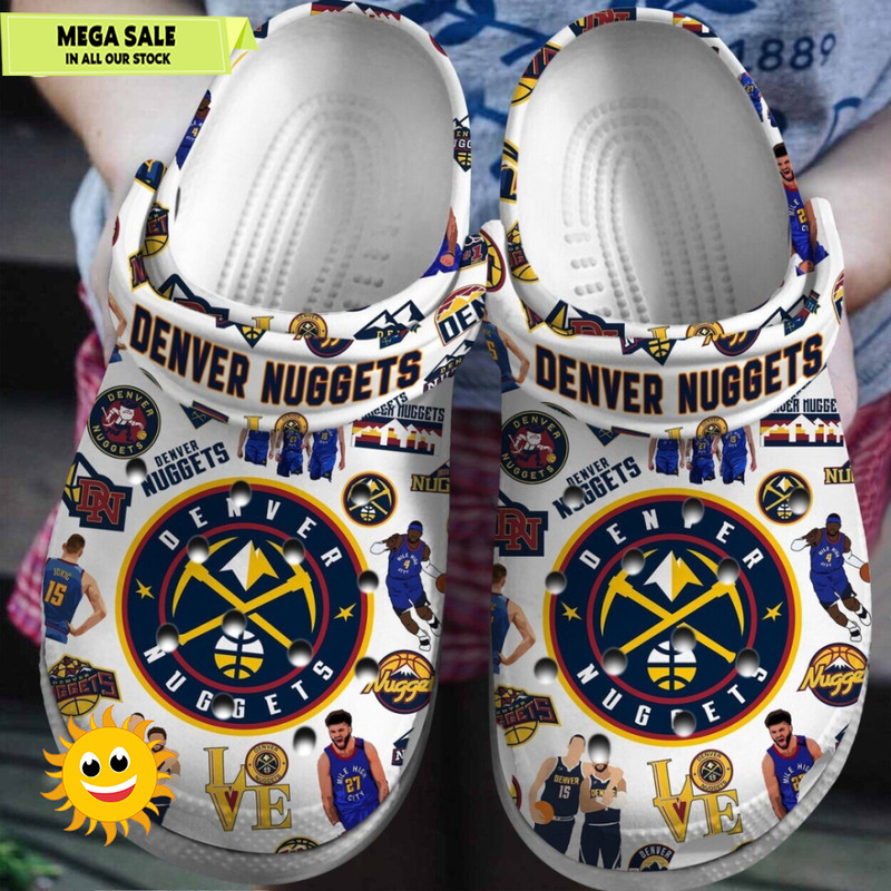 Celebrate Basketball Fever Denver Nuggets National Basketball Association Themed Comfort Clog Footwe
