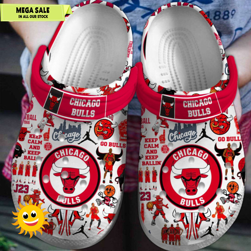 Chicago Bulls NBA Sport Crocs Clogs Shoes Comfortable  365crocsjpg