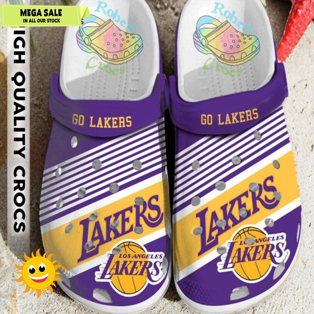 Lakers Band Crocs Clog Shoes  365crocsjpg