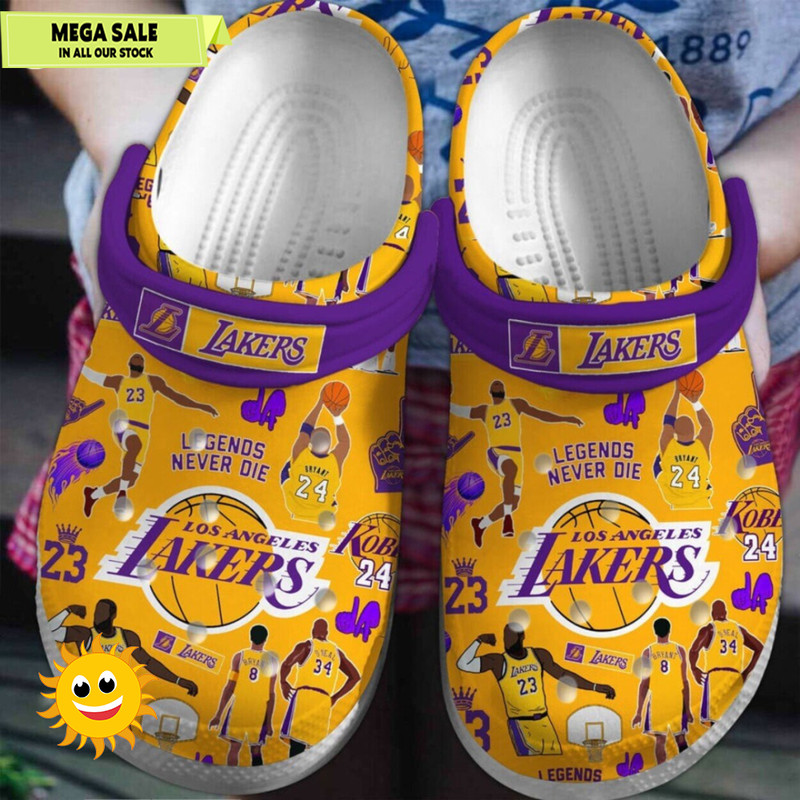 Los Angeles Lakers Basketball Club Clogs Comfortable Shoes Crocs Kids  365crocsjpg
