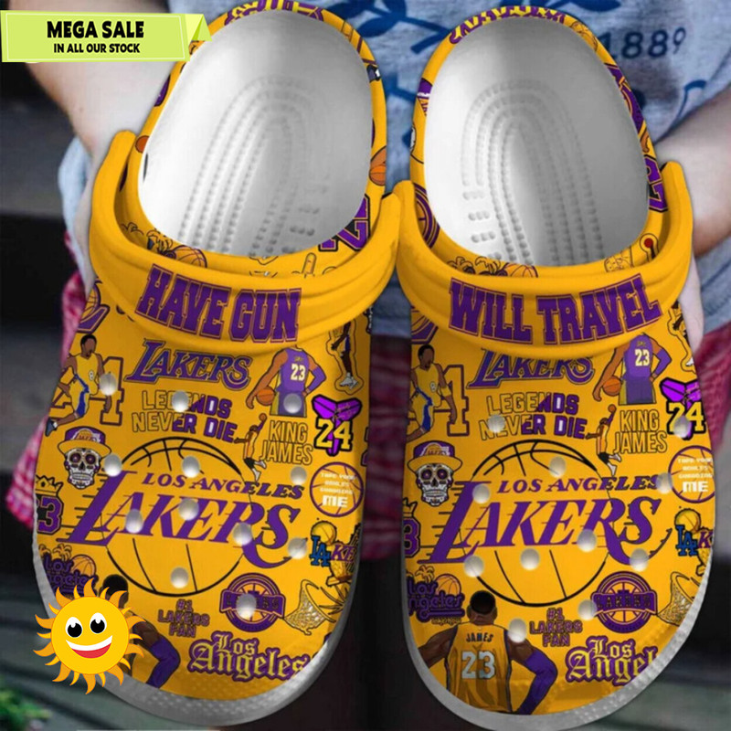 Los Angeles Lakers Basketball Club Team Comfortable Shoes Crocs Kids  365crocsjpg
