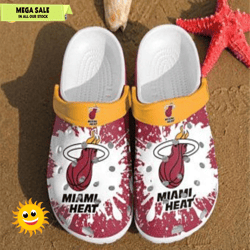 miami heat band comfortable for mens and womens classic water crocs clog shoes, custom crocs