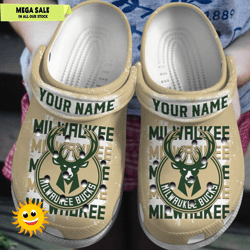 milwaukee bucks nba basketball comfort unique design clogs shoes, custom crocs