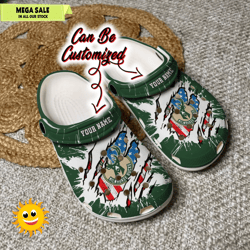 milwaukee bucks personalized milwaukee bucks basketball ripped american flag clog shoes, custom crocs