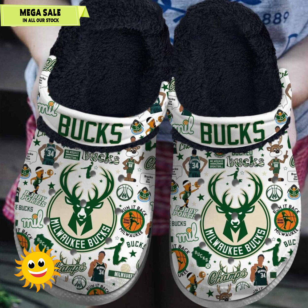 NBA Milwaukee Bucks Sporty Basketball Unique Comfortable Lined Crocs Design  365crocsjpg