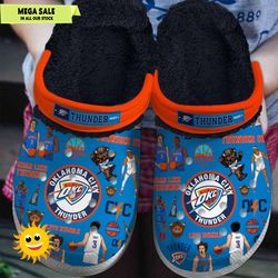 oklahoma city thunder nba basketball comfort fleece lined crocss team look, custom crocs