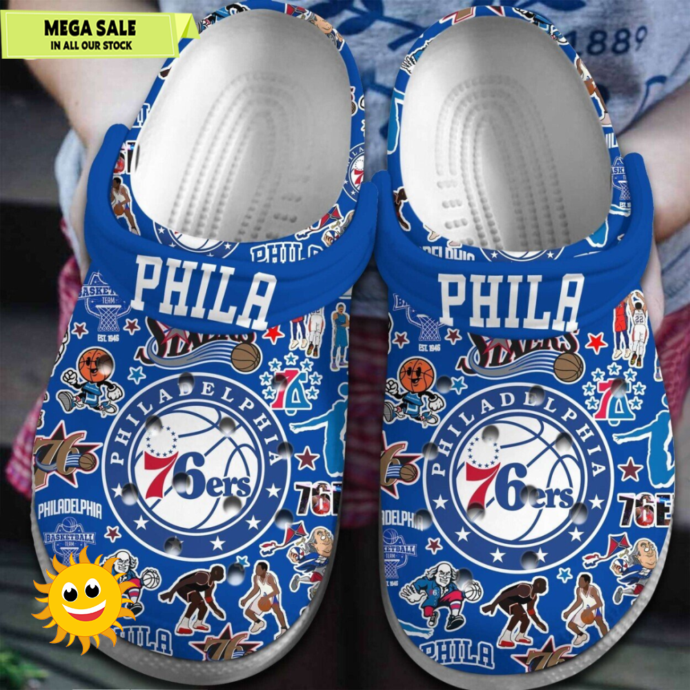 Philadelphia 76ers NBA Basketball Unique Comfortable Clog Shoe Sport Edition  365crocsjpg