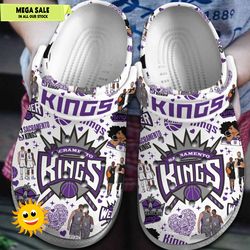 sacramento kings nba sport basketball unique comfort clogs shoes, custom crocs