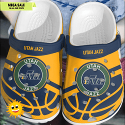 utah jazz basketball themed design comfortable crocs clog footwear, custom crocs