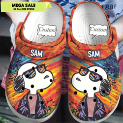 custom name snoopy color crocband crocs