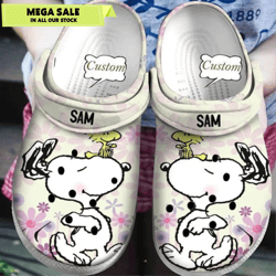 custom name snoopy cute crocband crocs