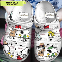 custom name snoopy film crocband crocs