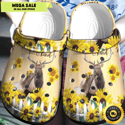 deer sunflowers cute crocs shoes clogs