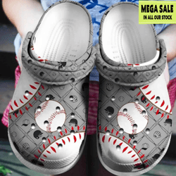 baseball crocs crocband shoes for women men, custom crocs
