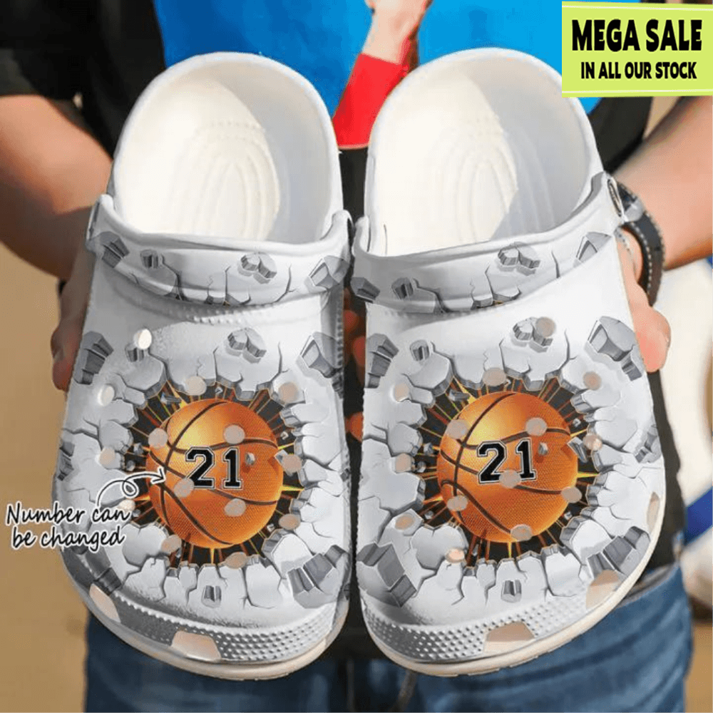 Basketball Personalized Crack Crocs Crocband Shoes For Women Men Custom Crocs 0