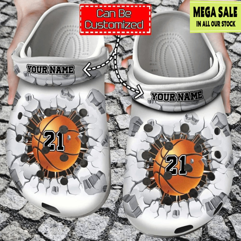 Basketball Crack Custom Name Number Crocs Clog Shoes Custom Crocs 0