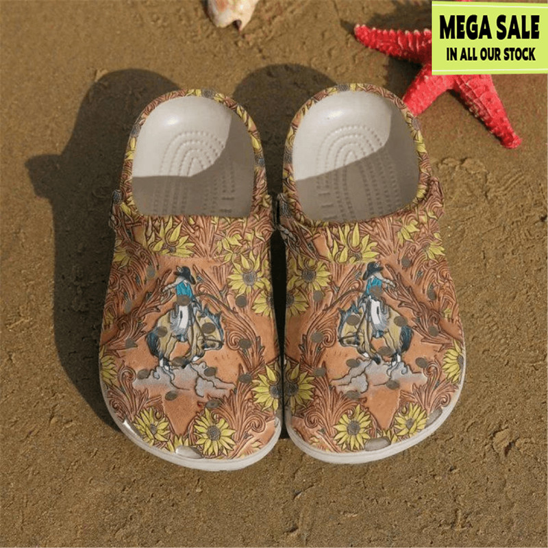 Barrel Racing Cowgirl Crocs Crocband Clog For Women Men Custom Crocs 0