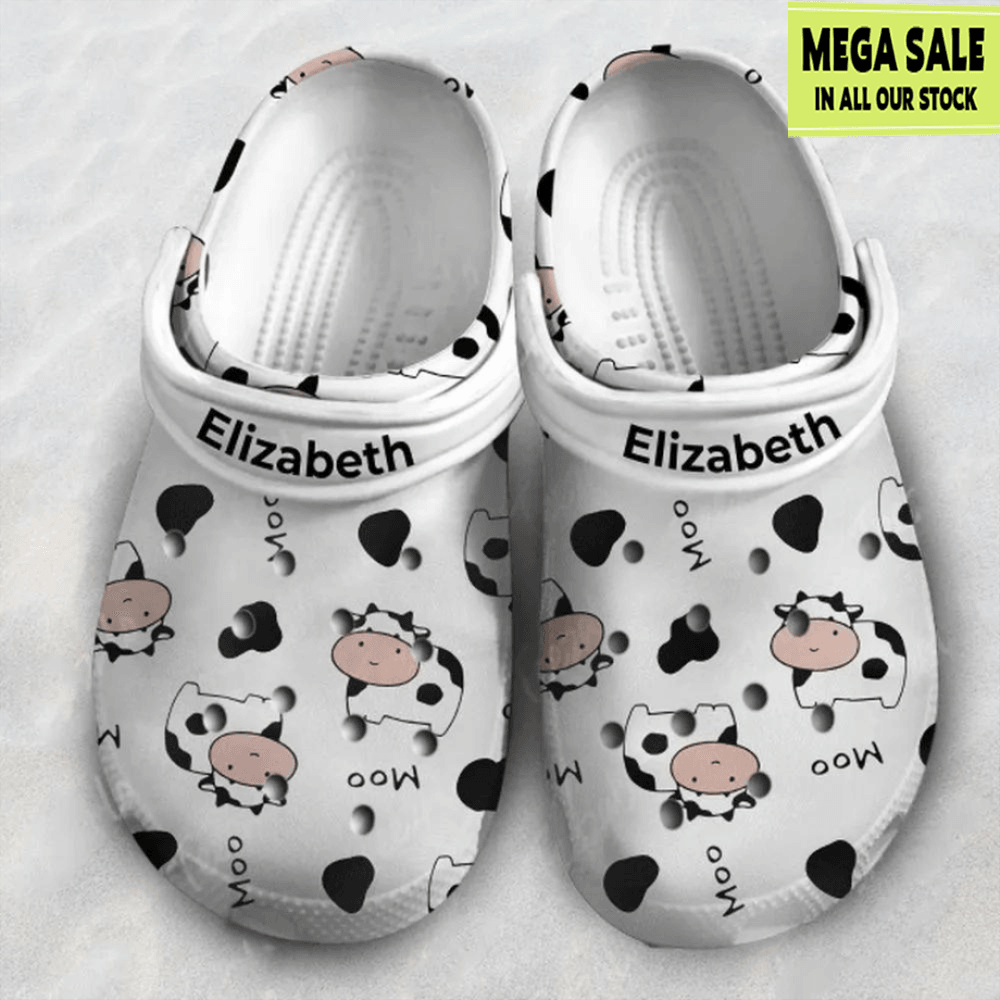 Baby Dairy Cow Moo Print Crocs Clog Custom Crocs 0