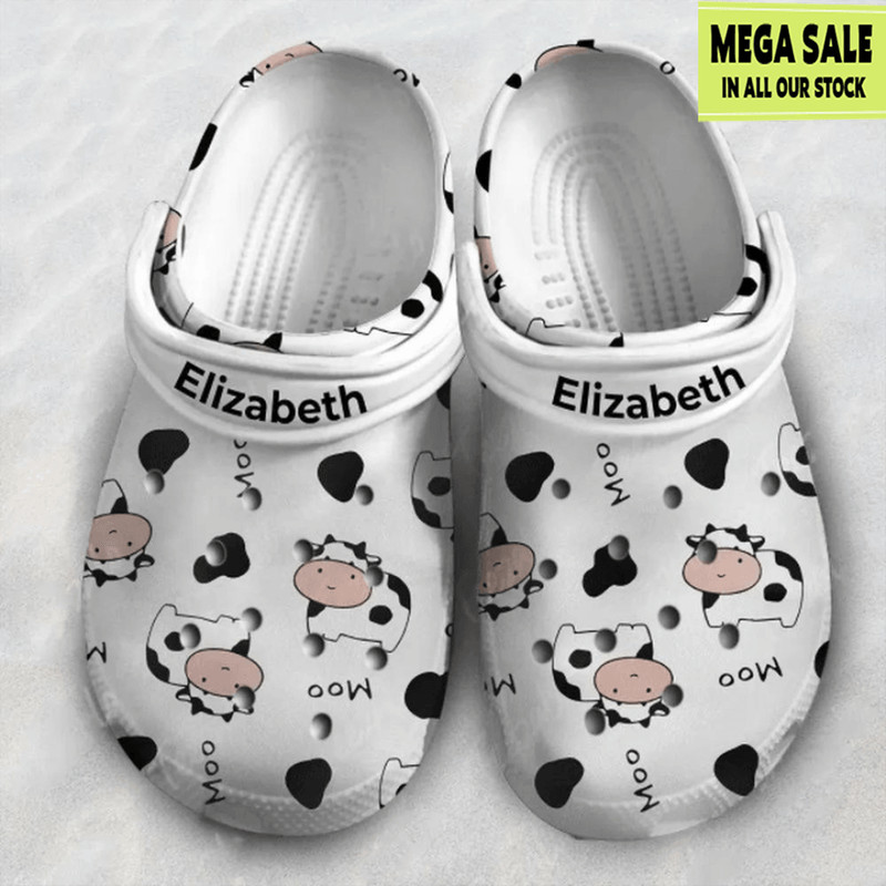 Baby Dairy Cow Moo Print Crocs Clog Custom Crocs 0