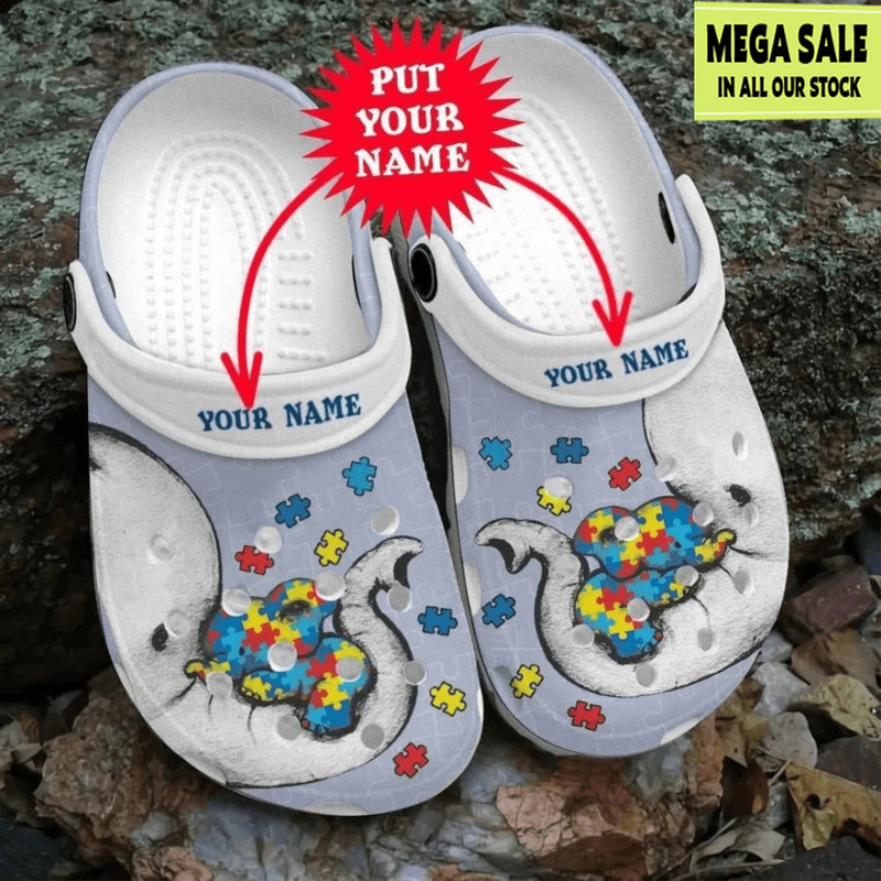 Autism Elephant Mom Different Beautiful Crocs Crocband Clog Custom Crocs 0