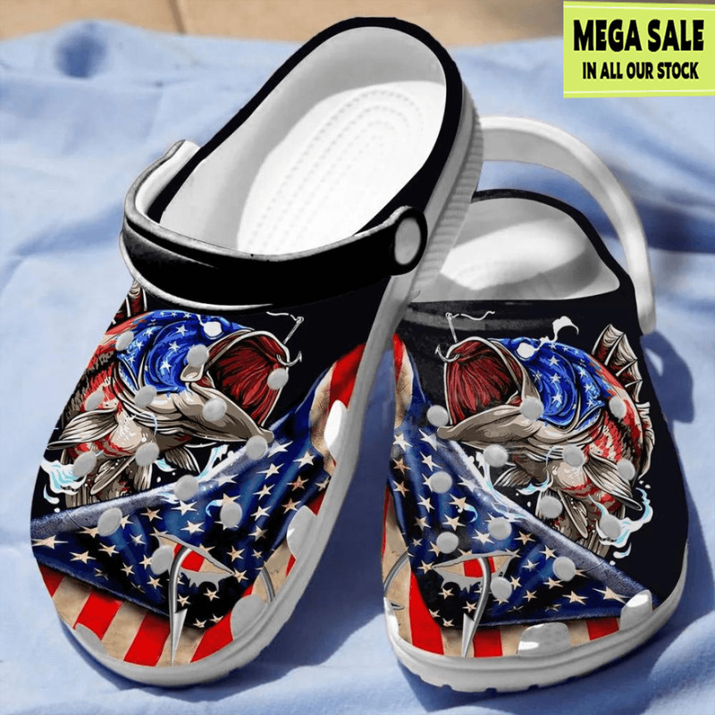 American Bass Fish Crocs Clog Shoes Custom Crocs 0
