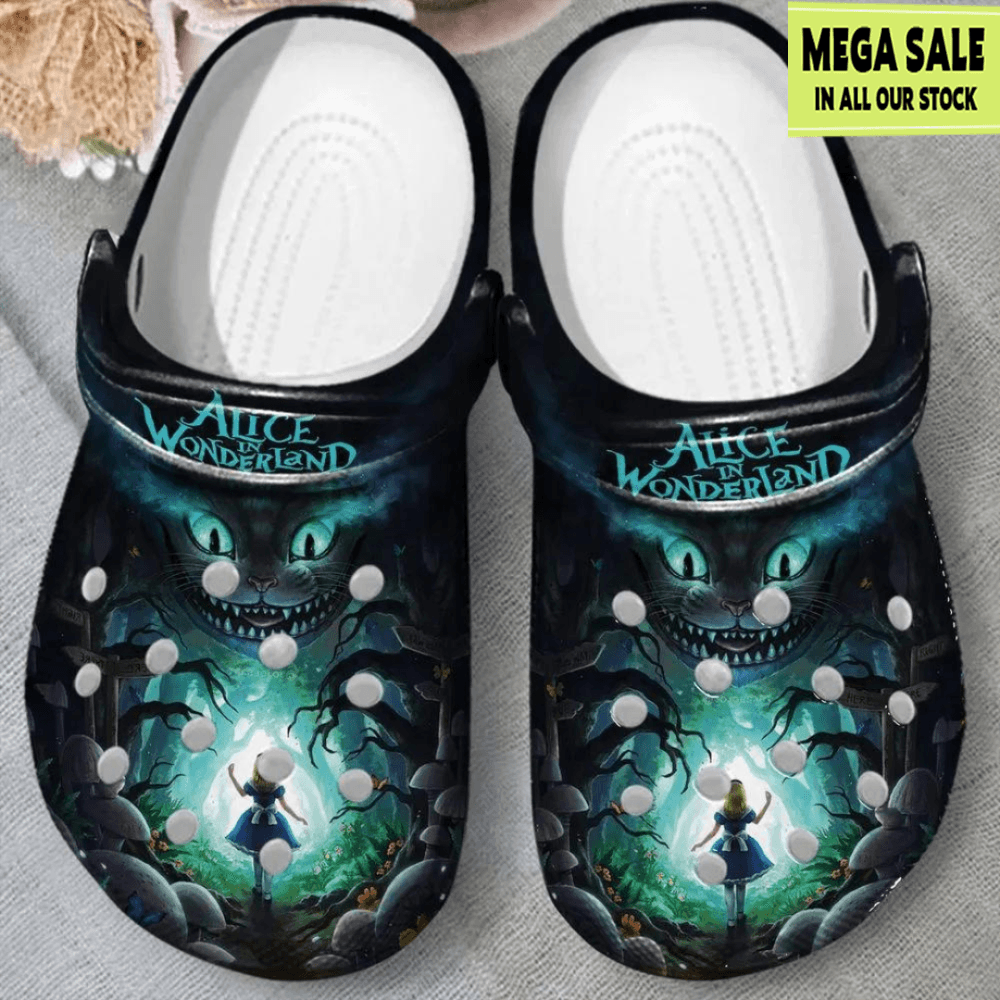 Alice In Wonderland Cheshire Cat Clogs Shoes For Mens Womens Custom Crocs 0