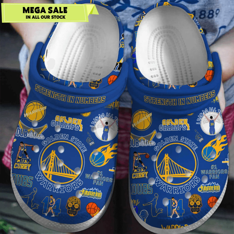 Golden State Warriors Basketball Team NBA Sport Crocs Clogs Crocband Shoes Comfortable For Men Wome