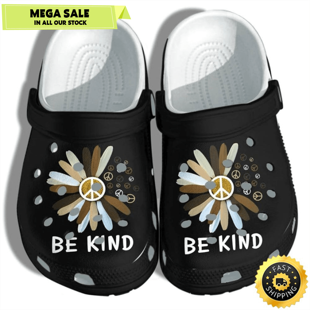 Daisy Flower Brown Be Kind Crocs Shoes Clogs For Black Women 0