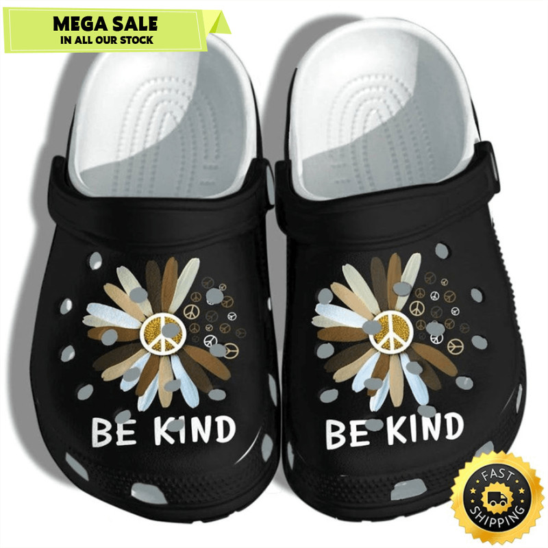 Daisy Flower Brown Be Kind Crocs Shoes Clogs For Black Women 0