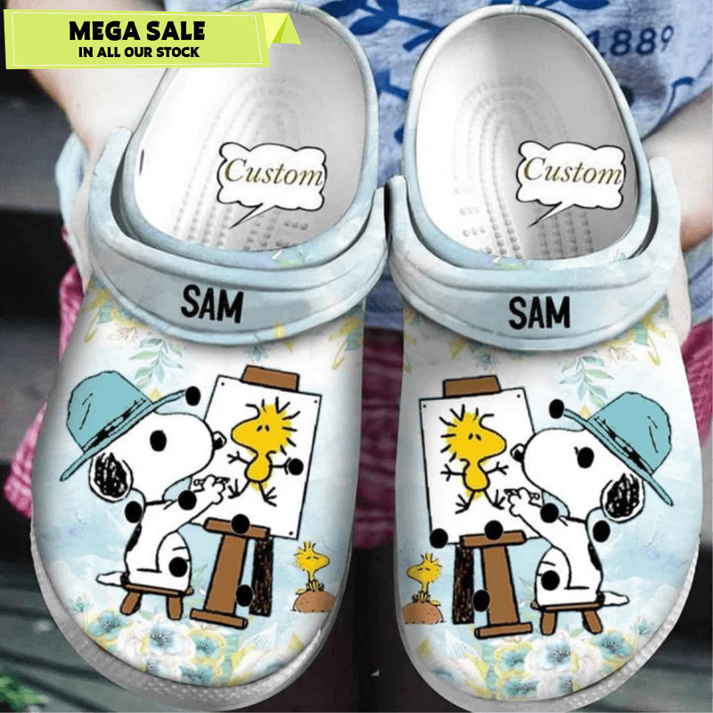 Custom Name Snoopy Sunshine Crocband Crocs 0