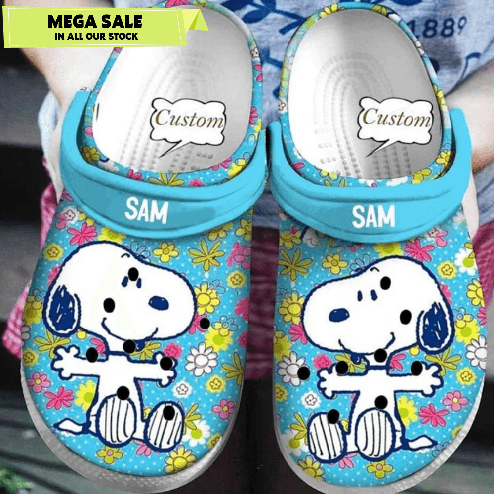 Custom Name Snoopy Flower Crocband Crocs 0
