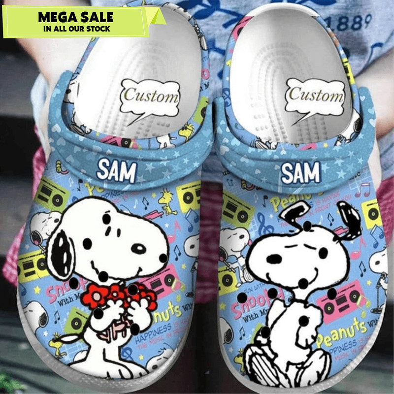 Custom Name Snoopy Crocband Crocs 0