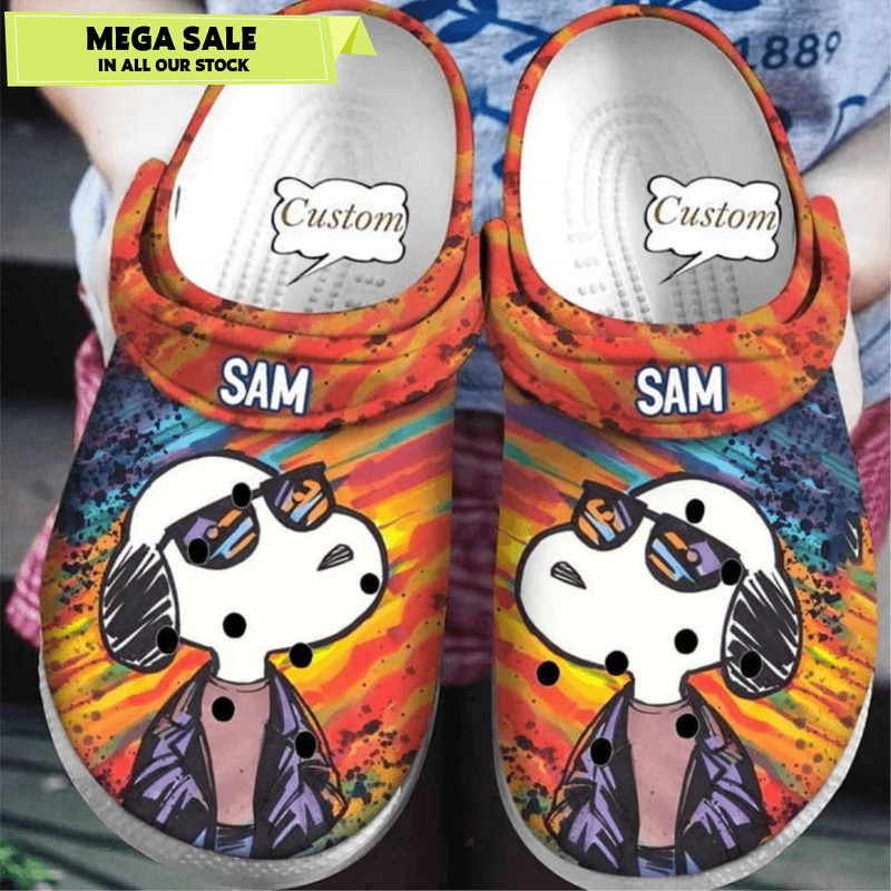 Custom Name Snoopy Color Crocband Crocs 0