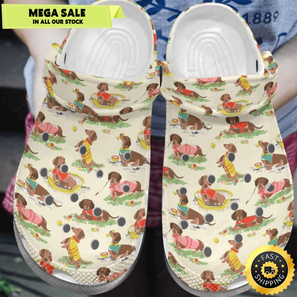 Colorful Dachshund Puppiess Fathers Day Mothers Day Gift For Dog Lovers Crocs Clog Shoes 0