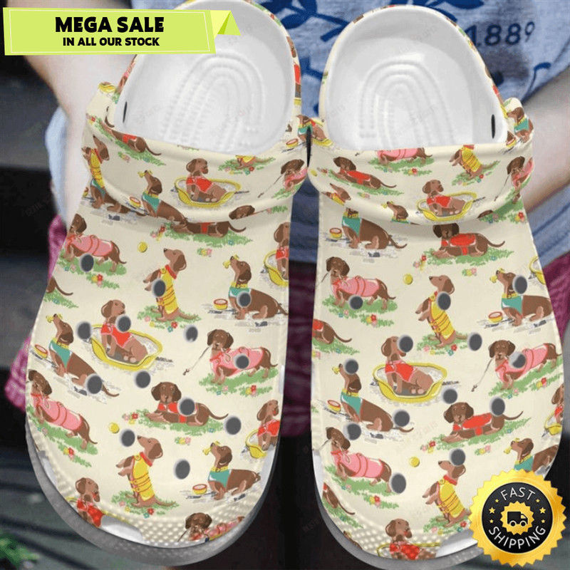 Colorful Dachshund Puppiess Fathers Day Mothers Day Gift For Dog Lovers Crocs Clog Shoes 0