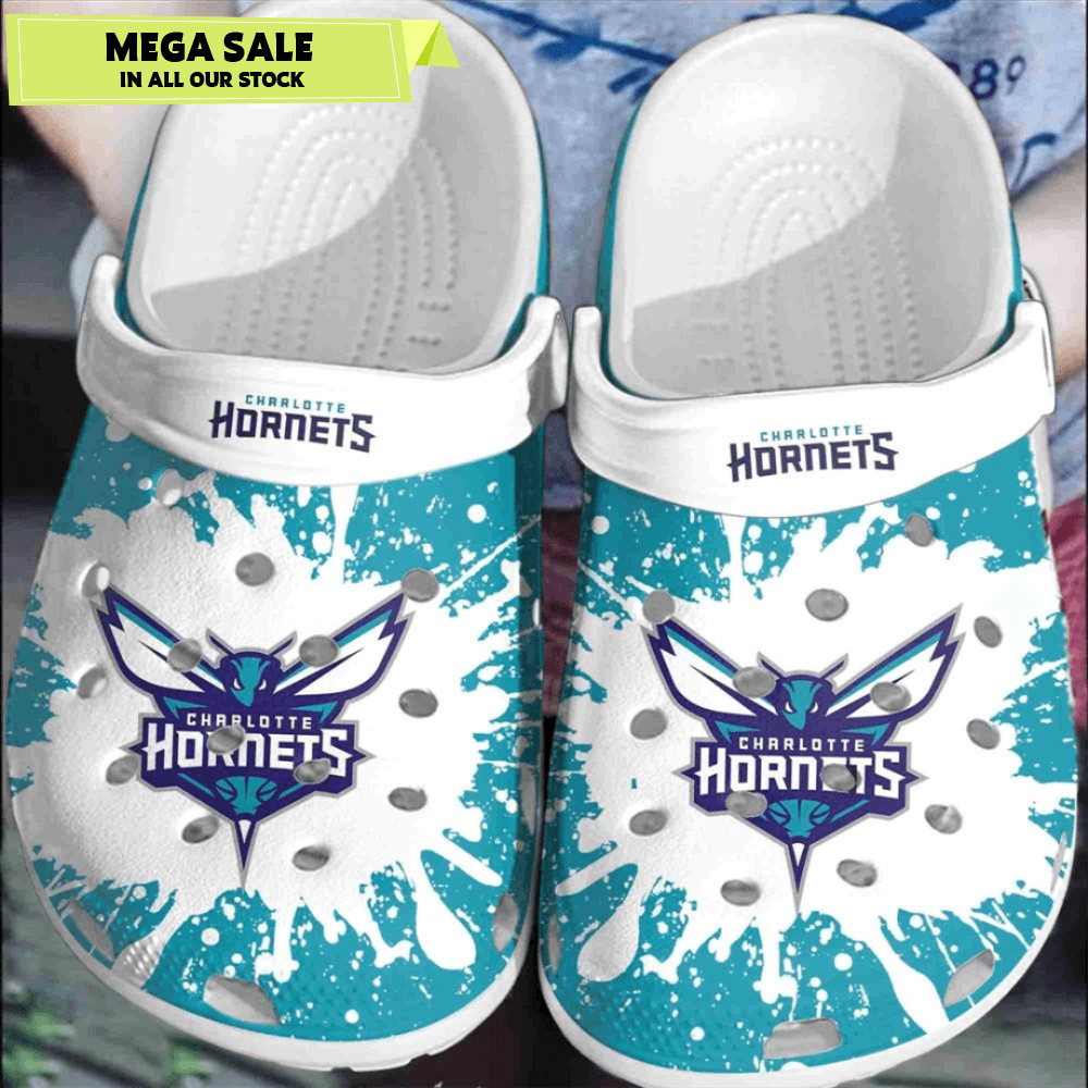 Charlotte Hornets Basketball Club Crocs Comfortable Crocband Clogs Shoes For Men Women 0