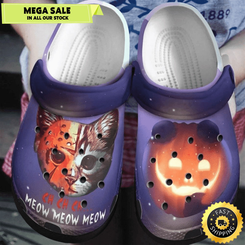 Ch Meow Cat Jason Voorhees Crocs Crocband Clogs 0