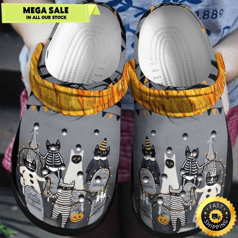 Cat Skeleton Mummy Horror Halloween Crocs Crocband Clogs Shoes 0