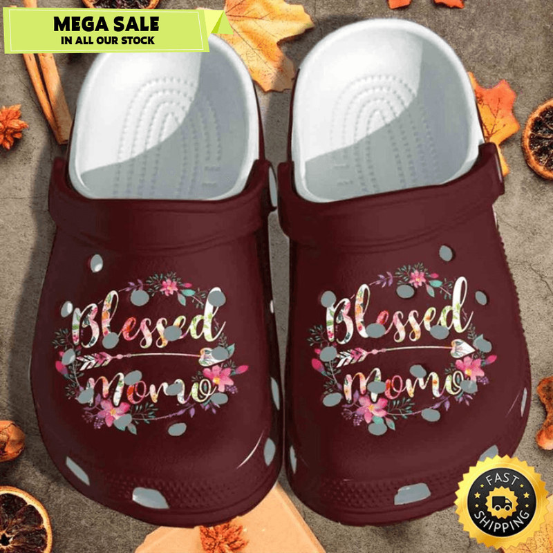 Blessed Mom Flower For Mother Day Grandma Wonderful Christmas Crocs Clog Shoes 0