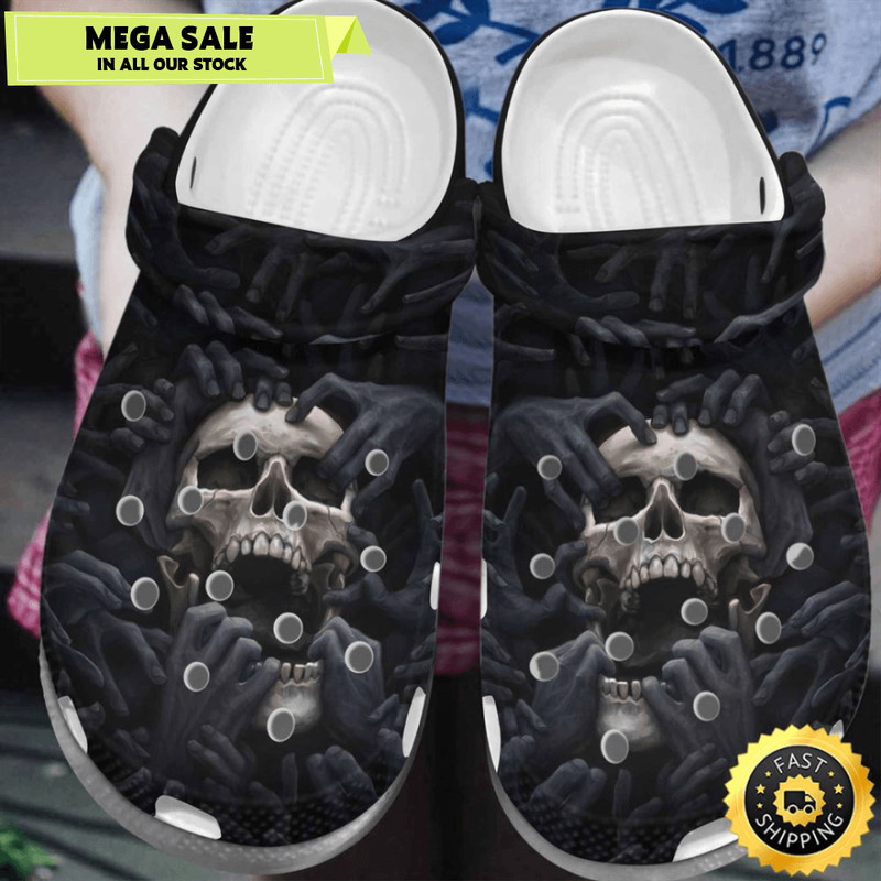 Black Skull Custom Crocs Shoes Clogs Halloween Gifts For Men Son 0