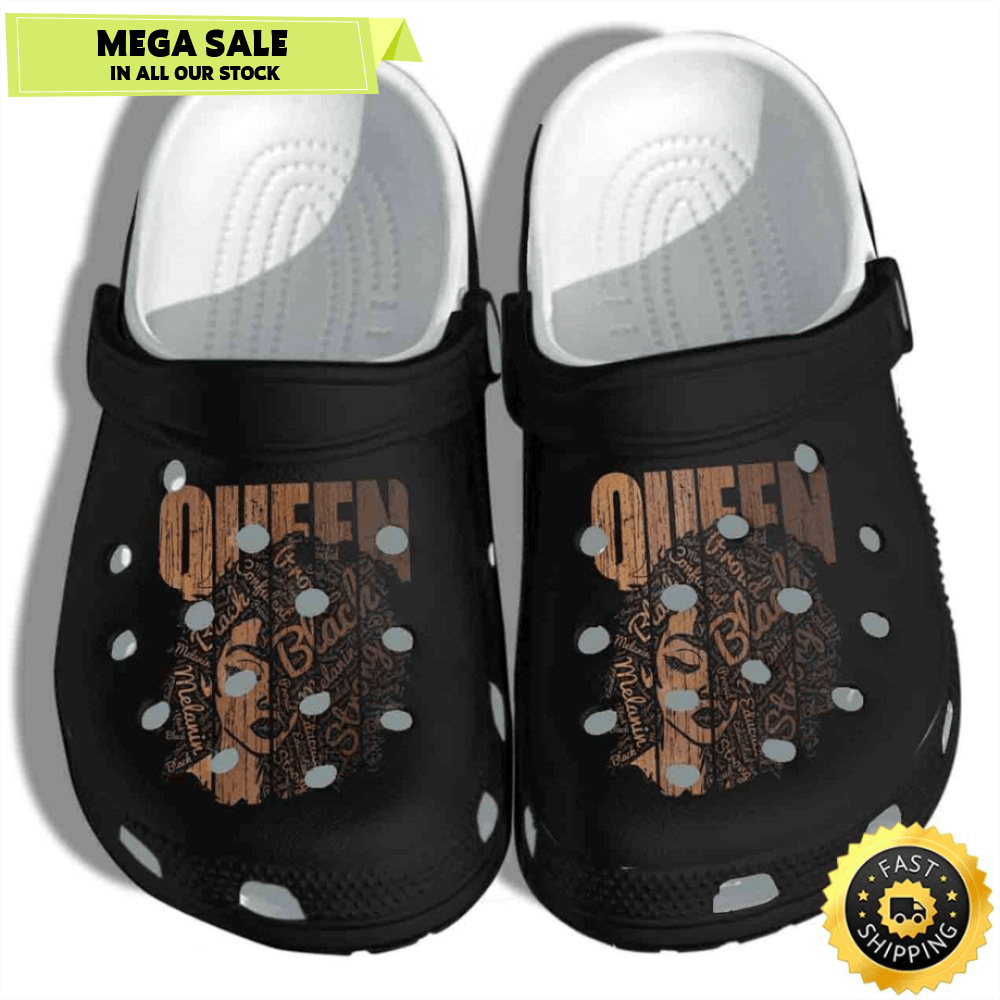 Black Pride Strong Brown Queen Crocs Crocband Clog Shoes 0