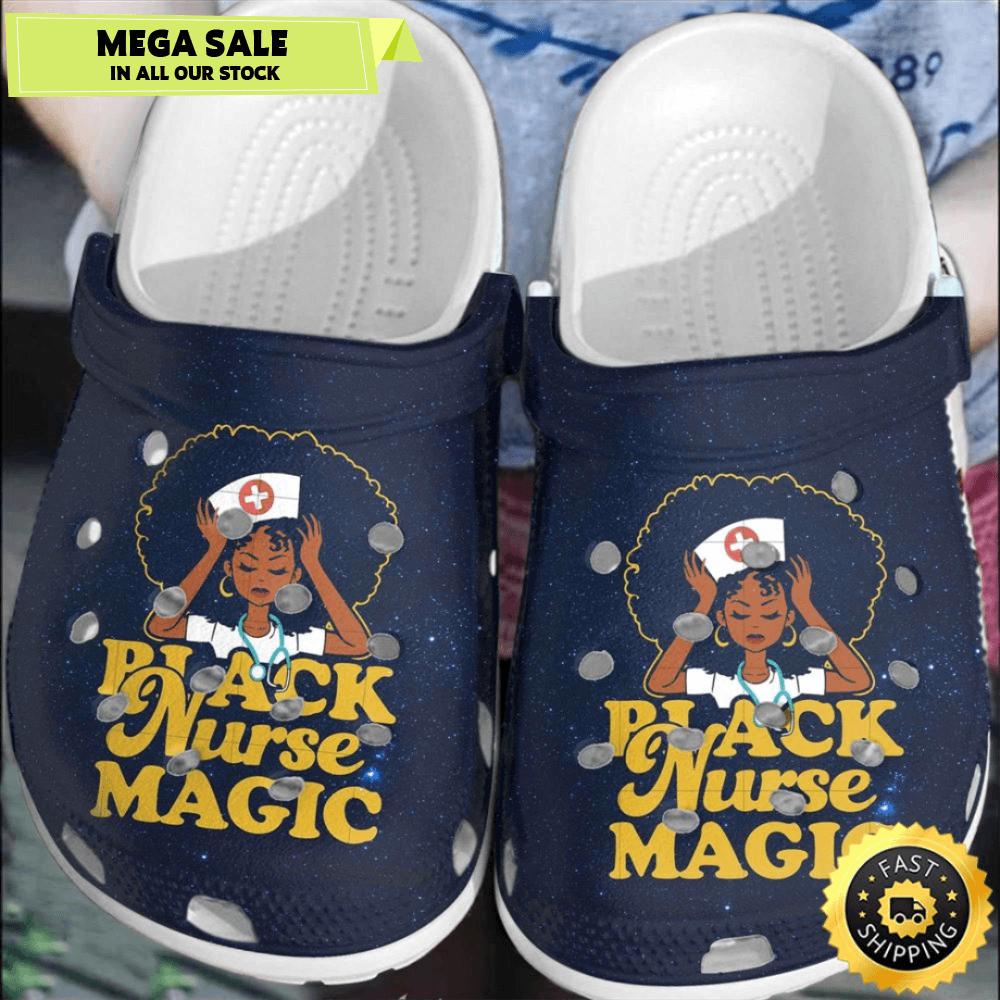 Black Nurse Magic Black Pride Crocs Crocband Clog Shoes 0