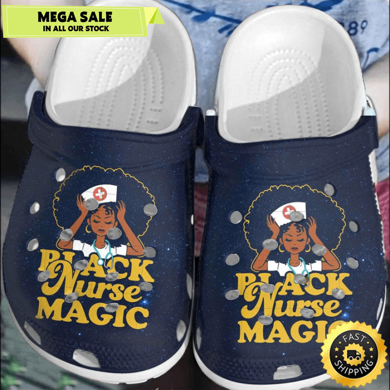 Black Nurse Magic Black Pride Crocs Crocband Clog Shoes 0