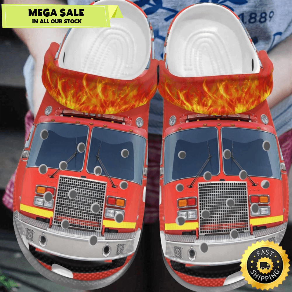 Big Fire Truck Fan Croc Shoes Men Women 0