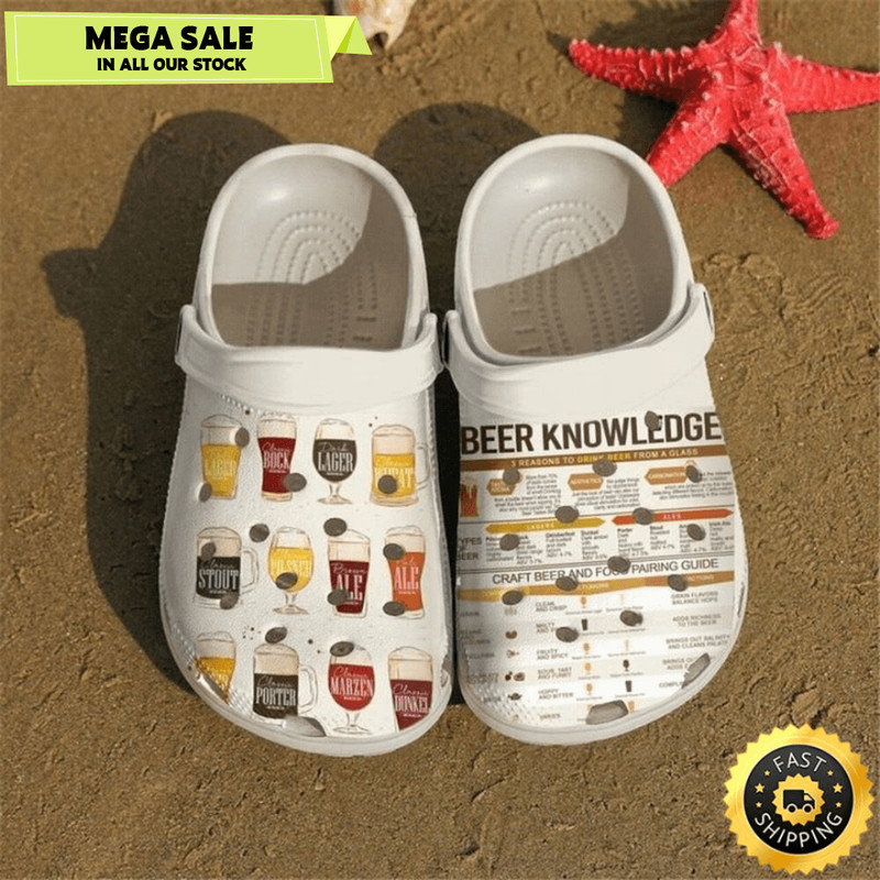 Beer Knowledge 102 Gift For Lover Rubber Clog Shoes Comfy Footwear 0